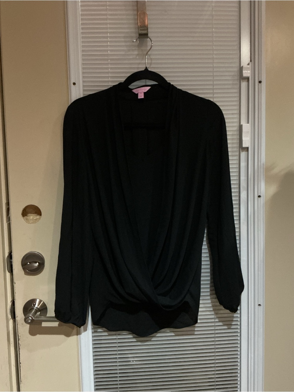 Lilly Pulitzer Black Twist Front Blouse